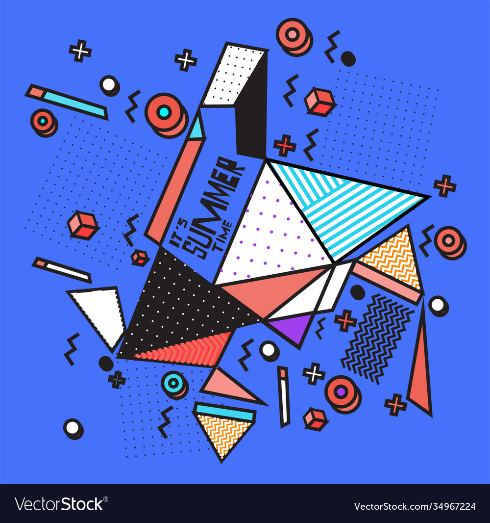 Triangle geometric forms for summer design event vector image Triangle geometric forms for summer design event
