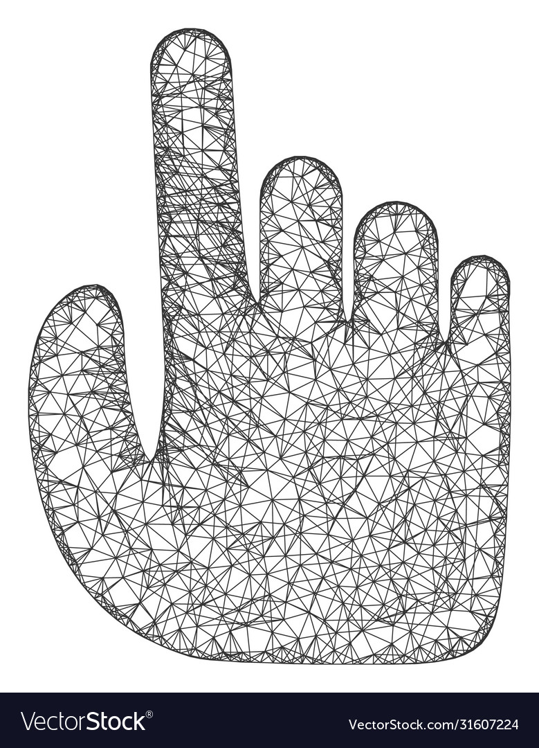 Web mesh index finger icon Vector Image Web mesh index finger icon