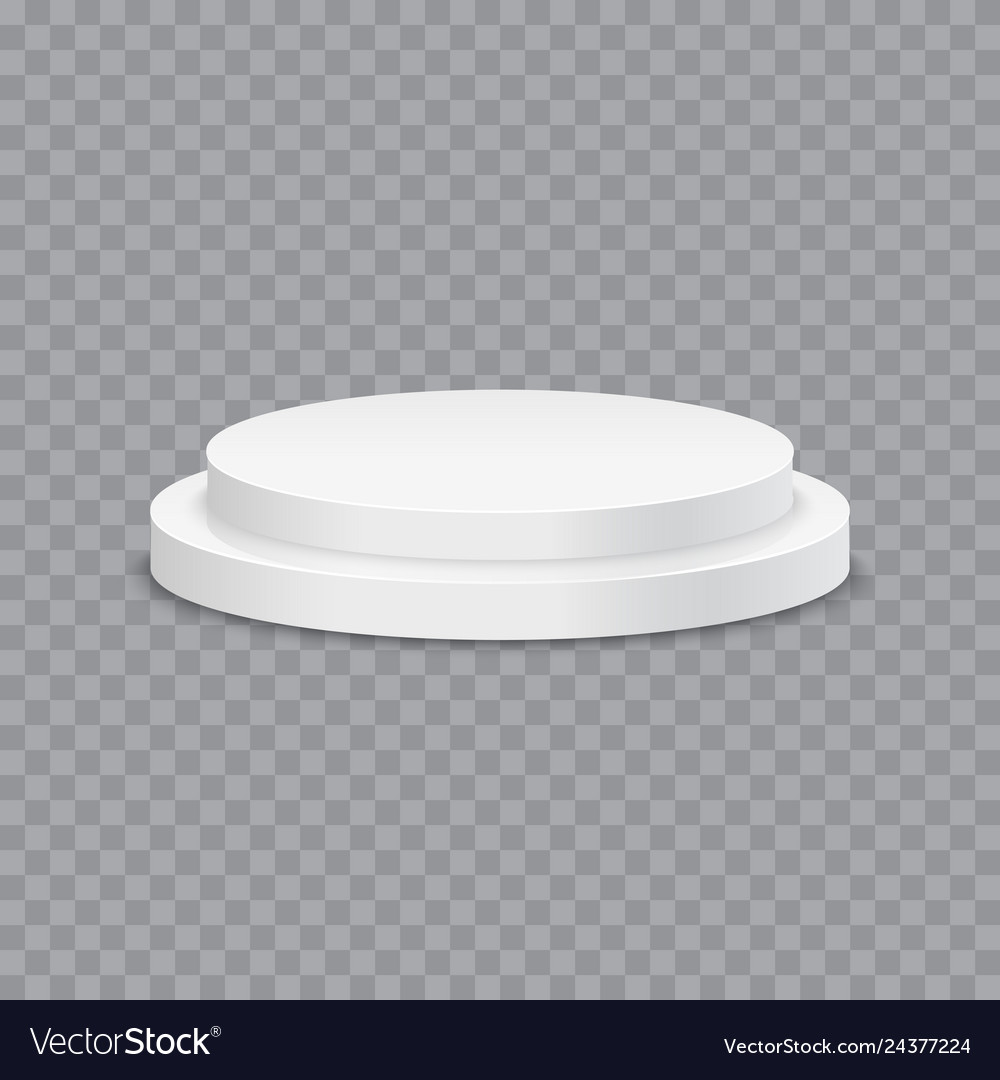 White podium round 3d empty with steps vector image White podium round 3d empty with steps