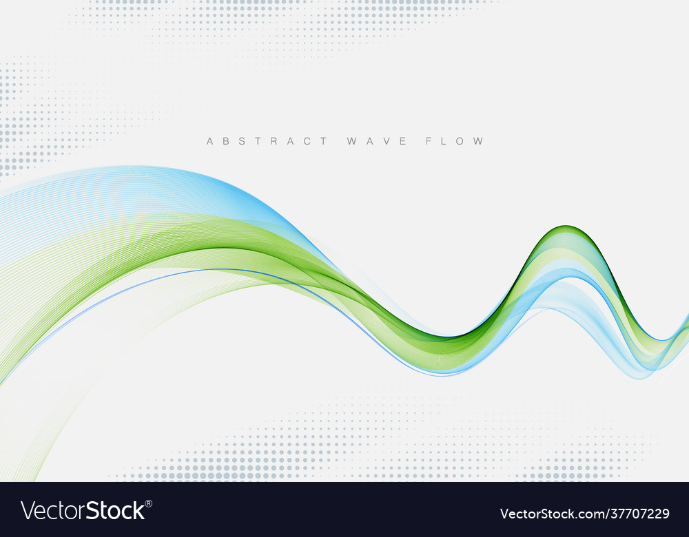 Abstract background blue and green waved lines Vector Image