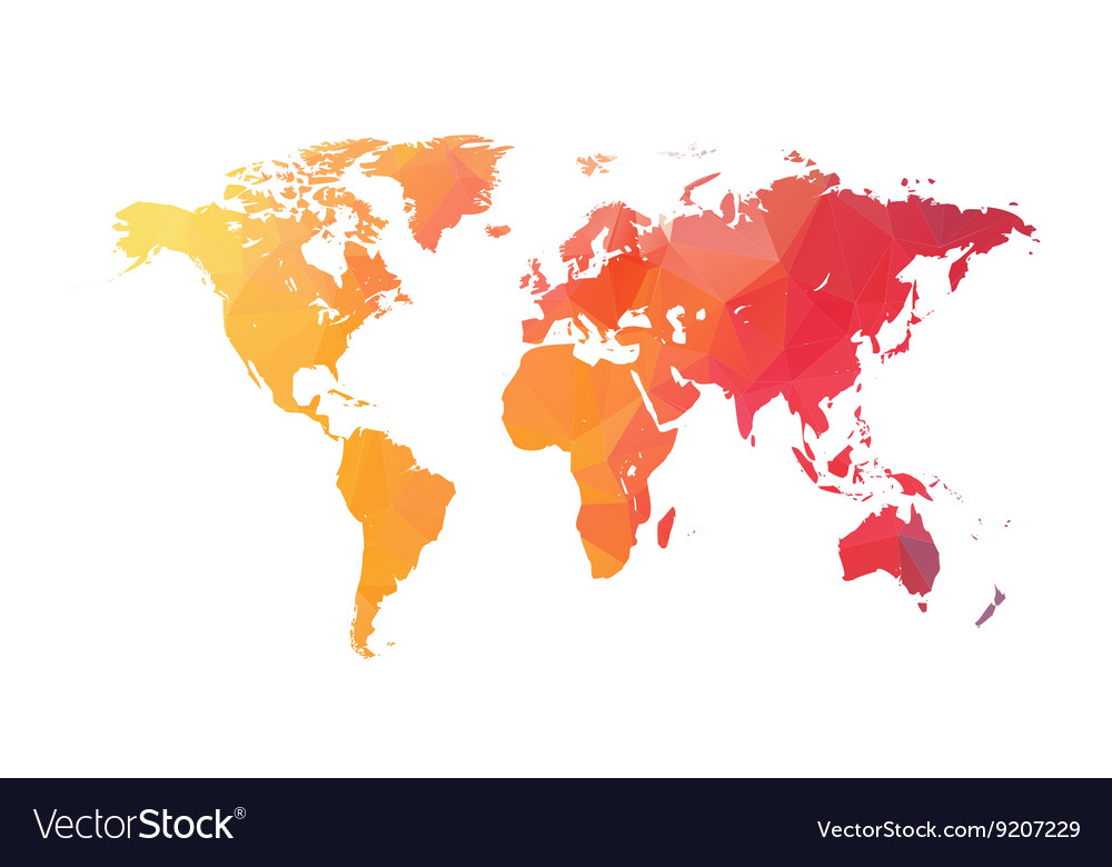 Abstract Triangular World Map
