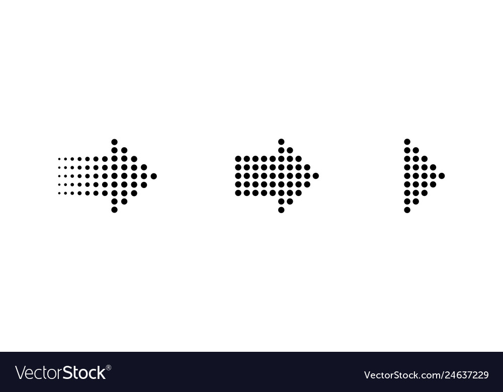 Arrows in a dots design arrows in a row arrow Vector Image