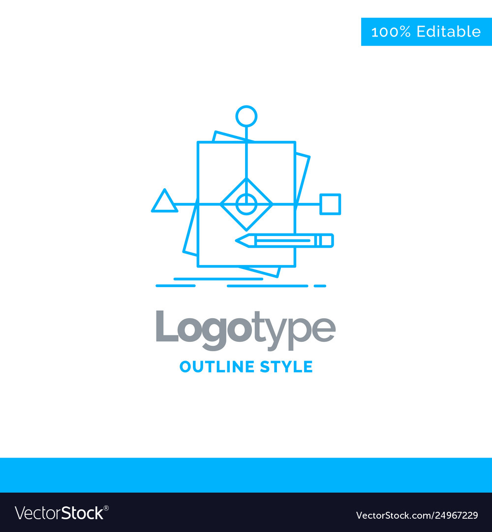 Blue logo design for algorithm business vector image Blue logo design for algorithm business