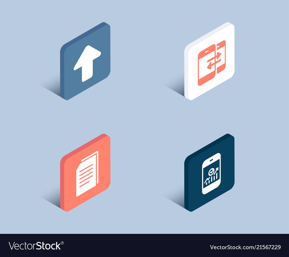 Copy files phone communication and upload icons vector image Copy files phone communication and upload icons