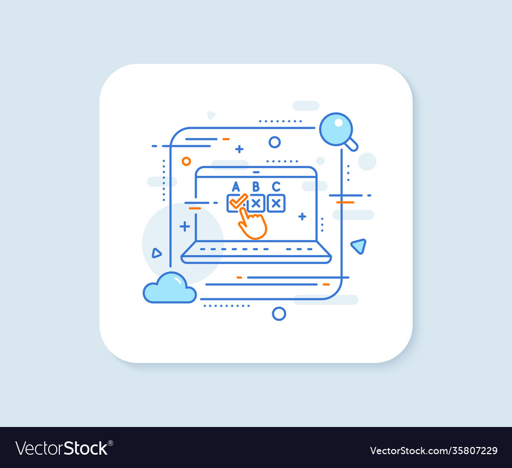 Correct checkbox line icon select answer sign vector image Correct checkbox line icon select answer sign