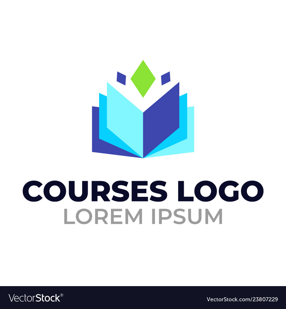 Courses course learning guide logo design Vector Image