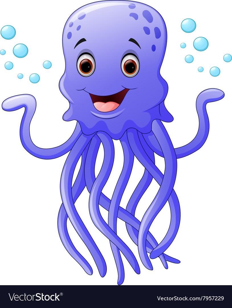 Funny and beautiful jellyfish Royalty Free Vector Image