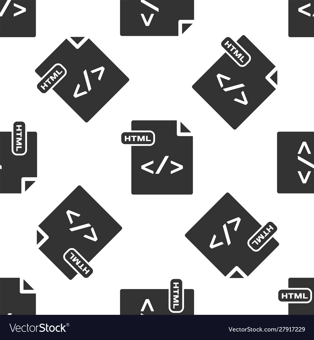 Grey html file document download button icon vector image Grey html file document download button icon