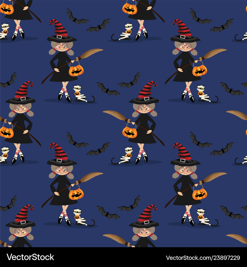 Halloween seamless pattern Royalty Free Vector Image