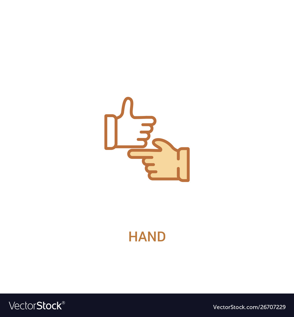 Hand concept 2 colored icon simple line element