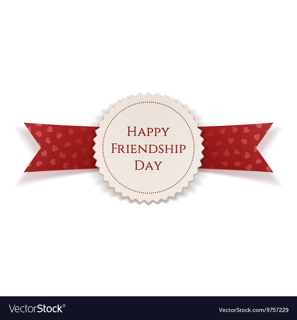 Happy friendship day banner with ribbon