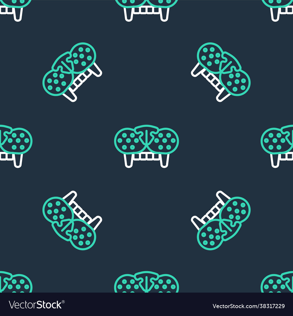 Line cat tooth icon isolated seamless pattern vector image Line cat tooth icon isolated seamless pattern