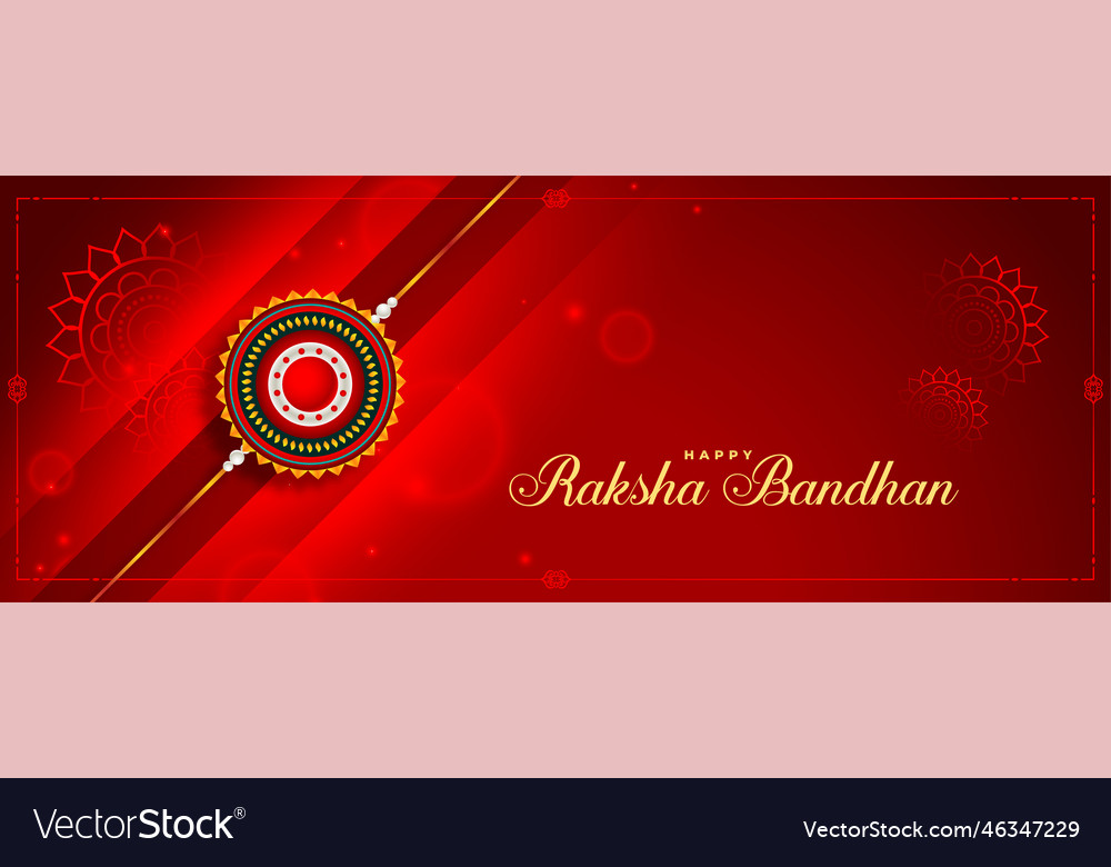 Schöne raksha bandhan rote glänzende Banner Design