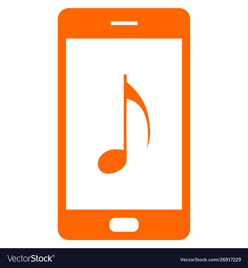 Music note and smartphone