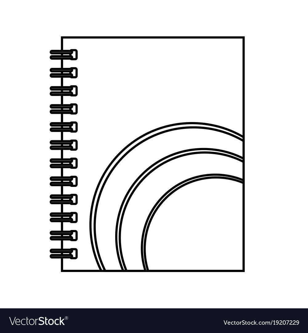 Notebook with circular lines
