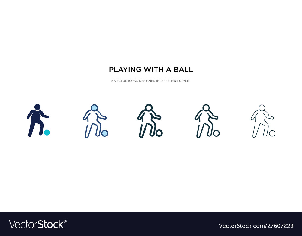 Playing with a ball icon in different style two