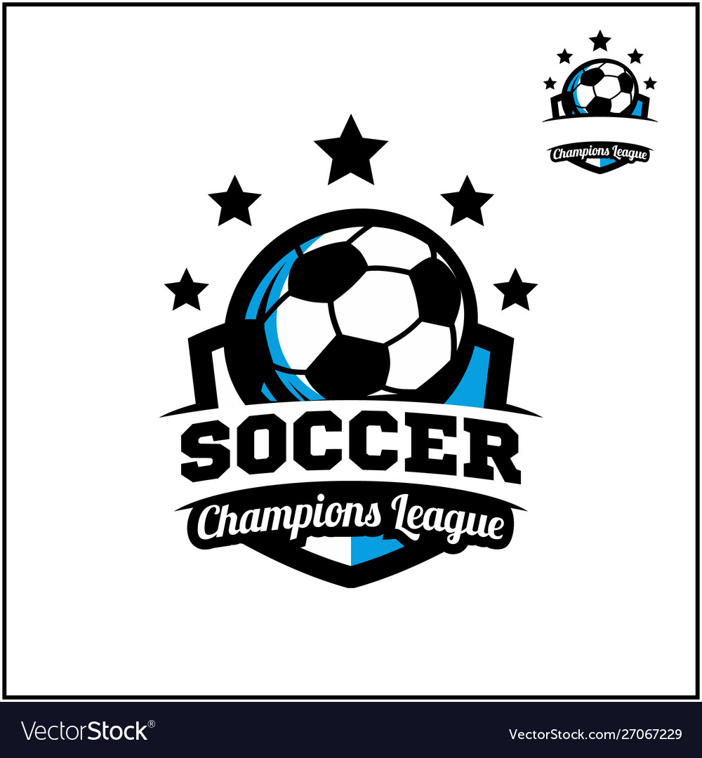 Soccer champion logo Royalty Free Vector Image