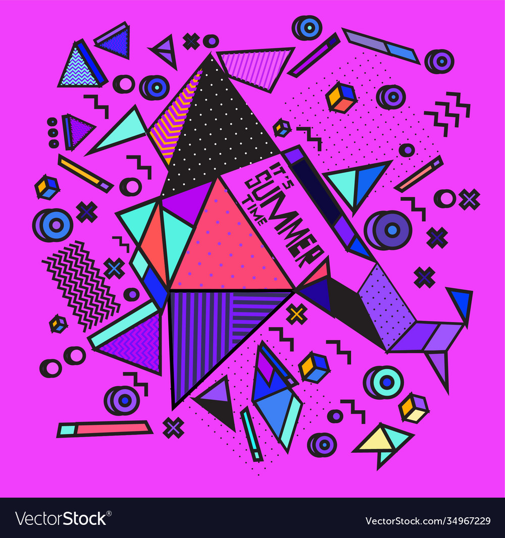 Triangle geometric forms for summer design event vector image Triangle geometric forms for summer design event