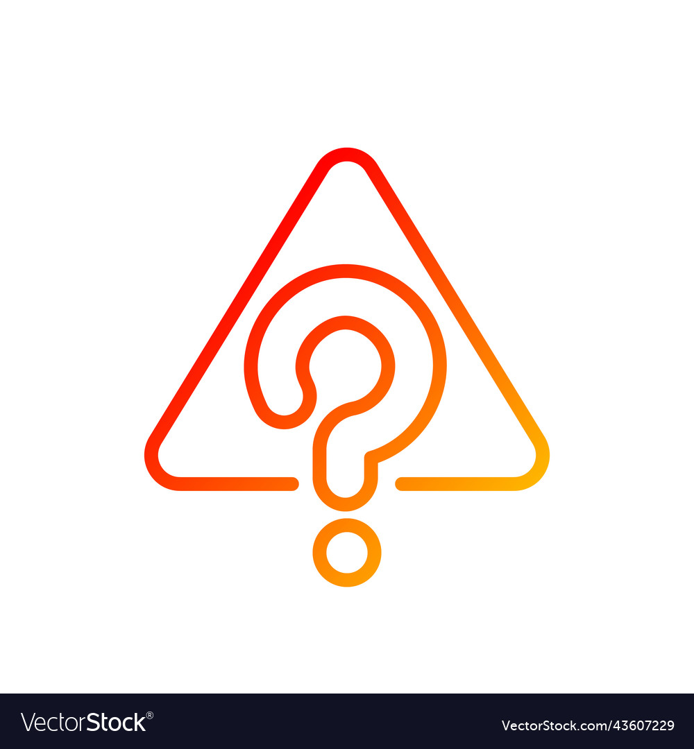 Unknown error pixel perfect gradient linear icon Vector Image Unknown error pixel perfect gradient linear icon