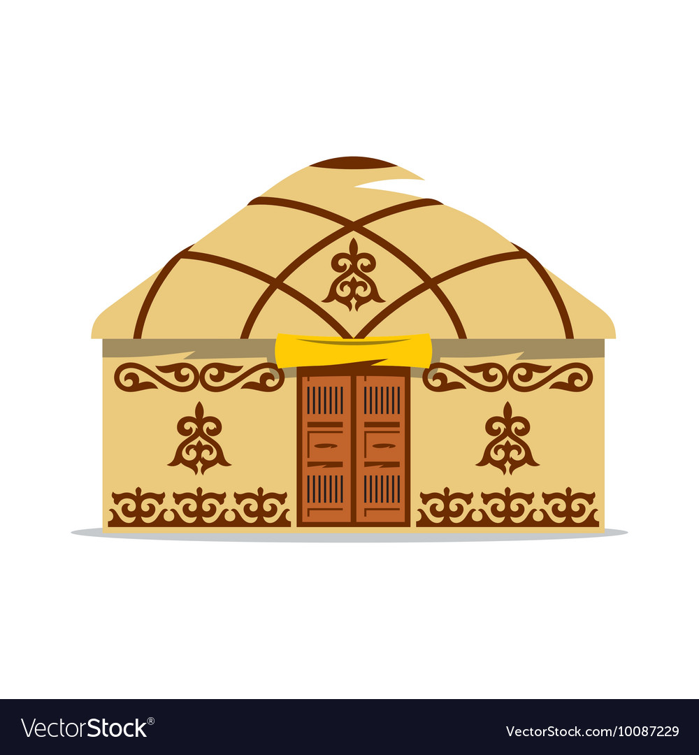 Yurt cartoon house of asian Royalty Free Vector Image