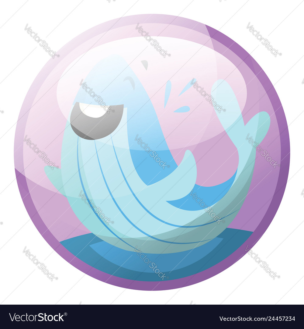 Cartoon character of a happy blue whale