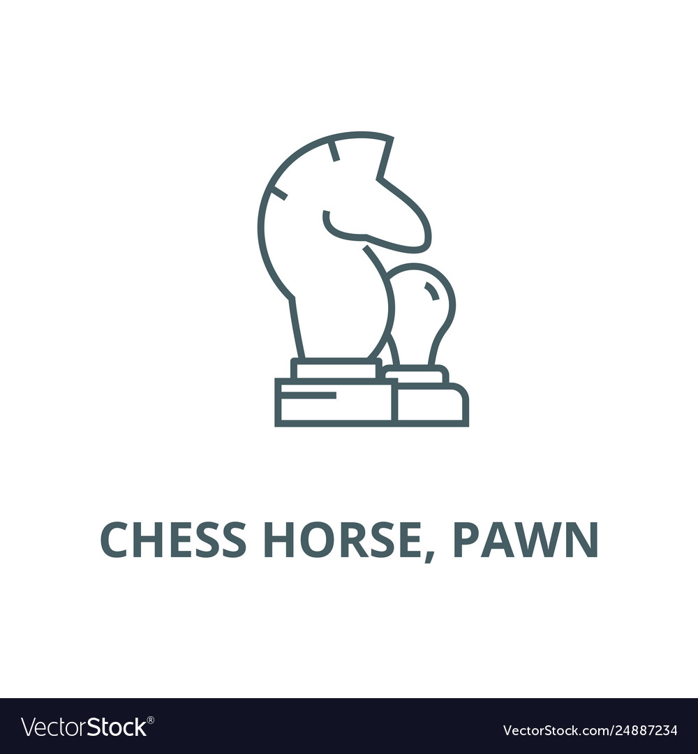 Chess horse pawn line icon