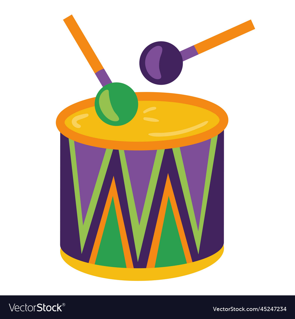 Drum instrument musical Royalty Free Vector Image