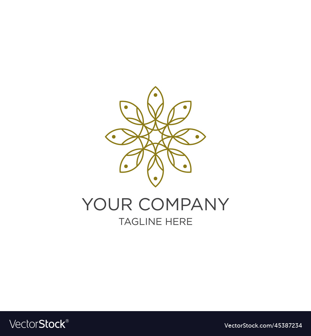 Fish flower logo design concept minimalist luxury