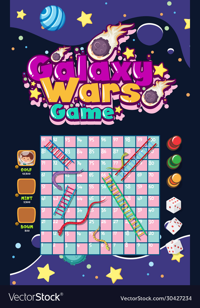 Game template with many planets in space vector image Game template with many planets in space