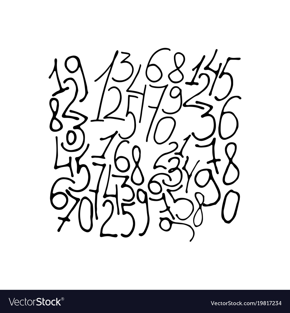 Hand drawn numbers to ten