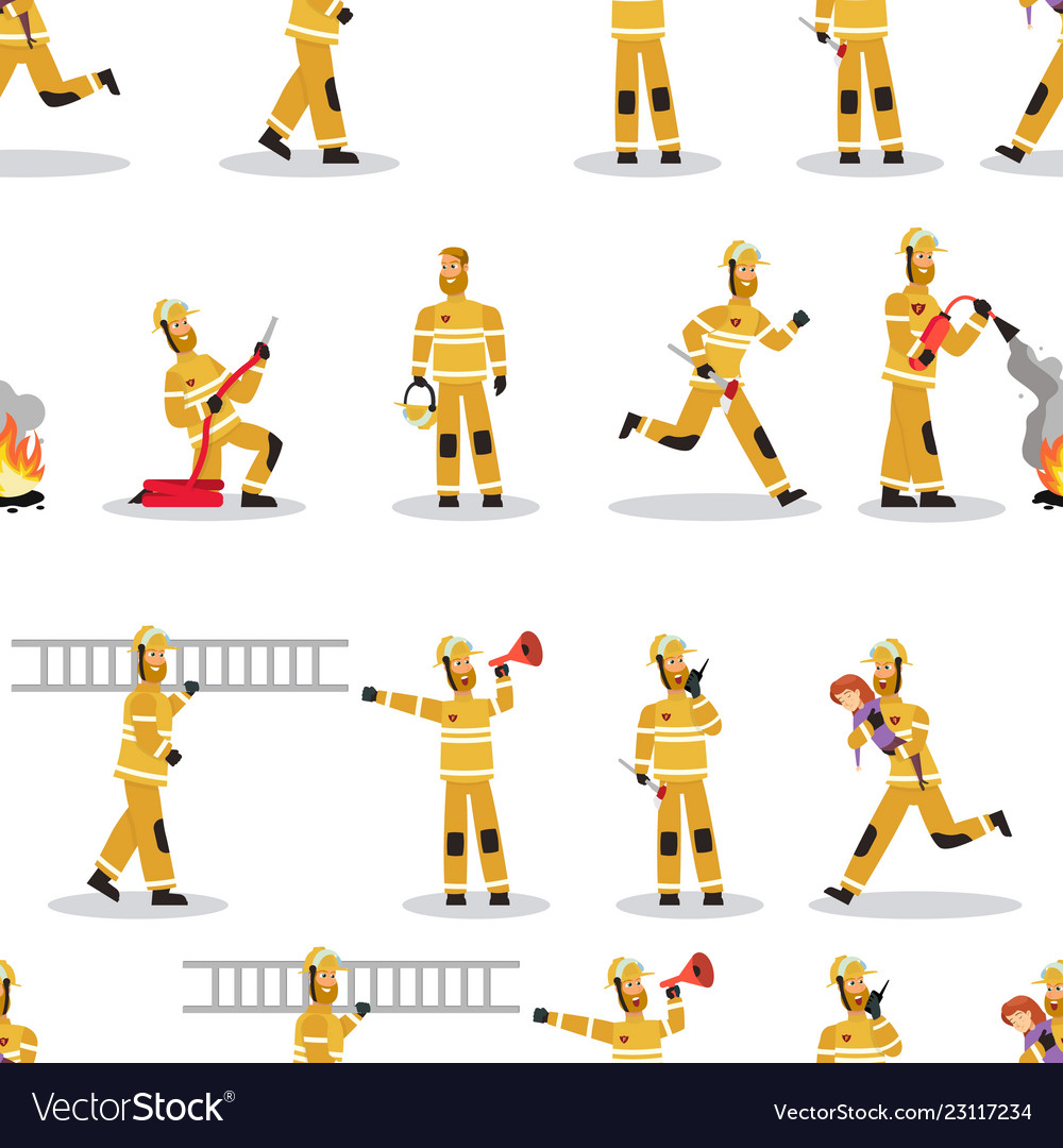 Image pattern groups firefighter at work