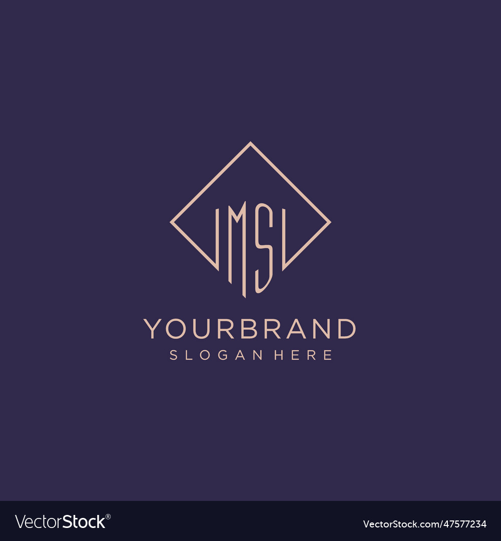 Initials ms logo monogram with rectangle style Vector Image