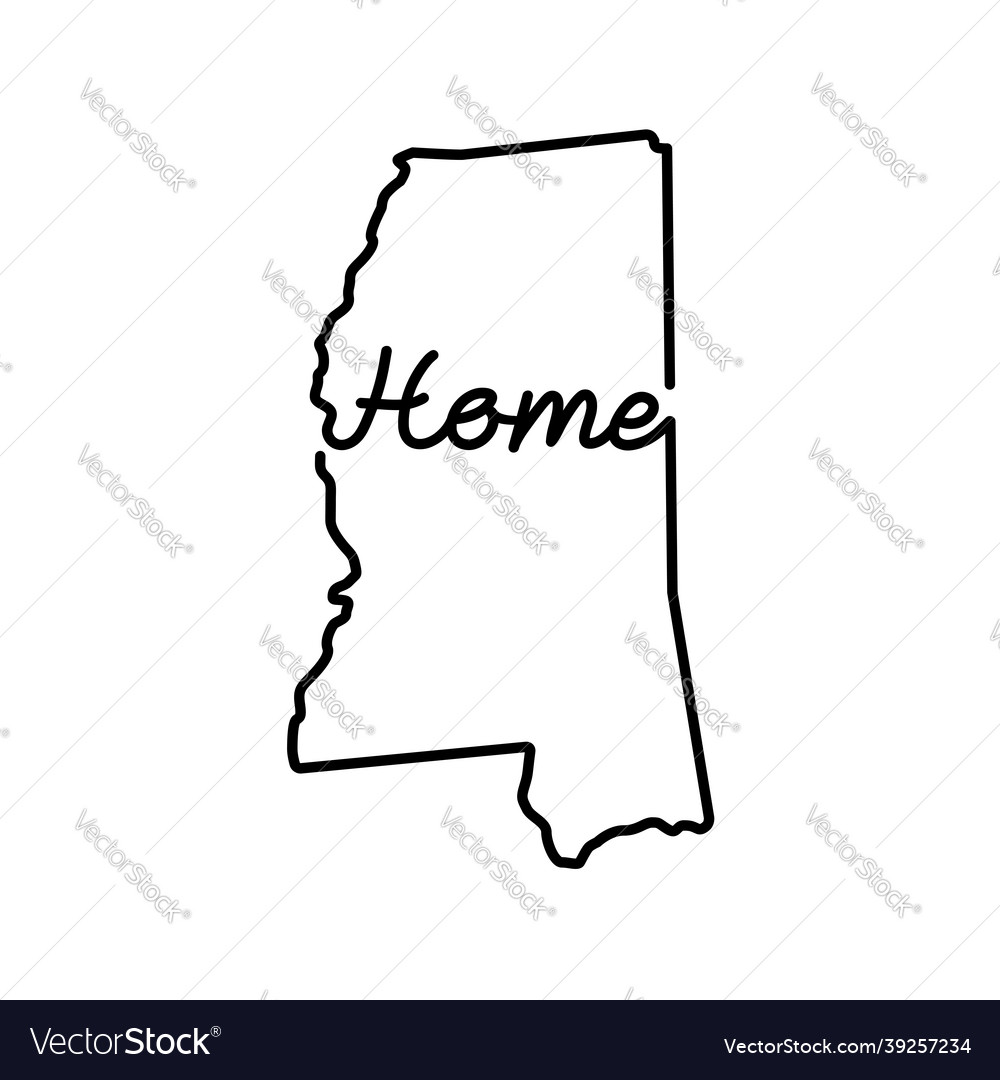 Mississippi us state outline map