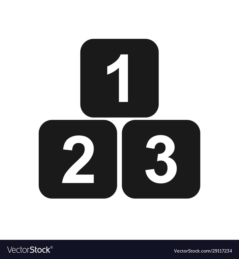 Numbers 1 2 and 3 on cubes simple design