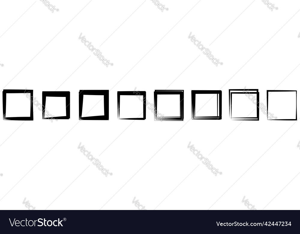 Random square contour frame border element