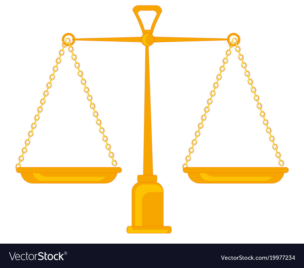 Scales desk from gild Royalty Free Vector Image