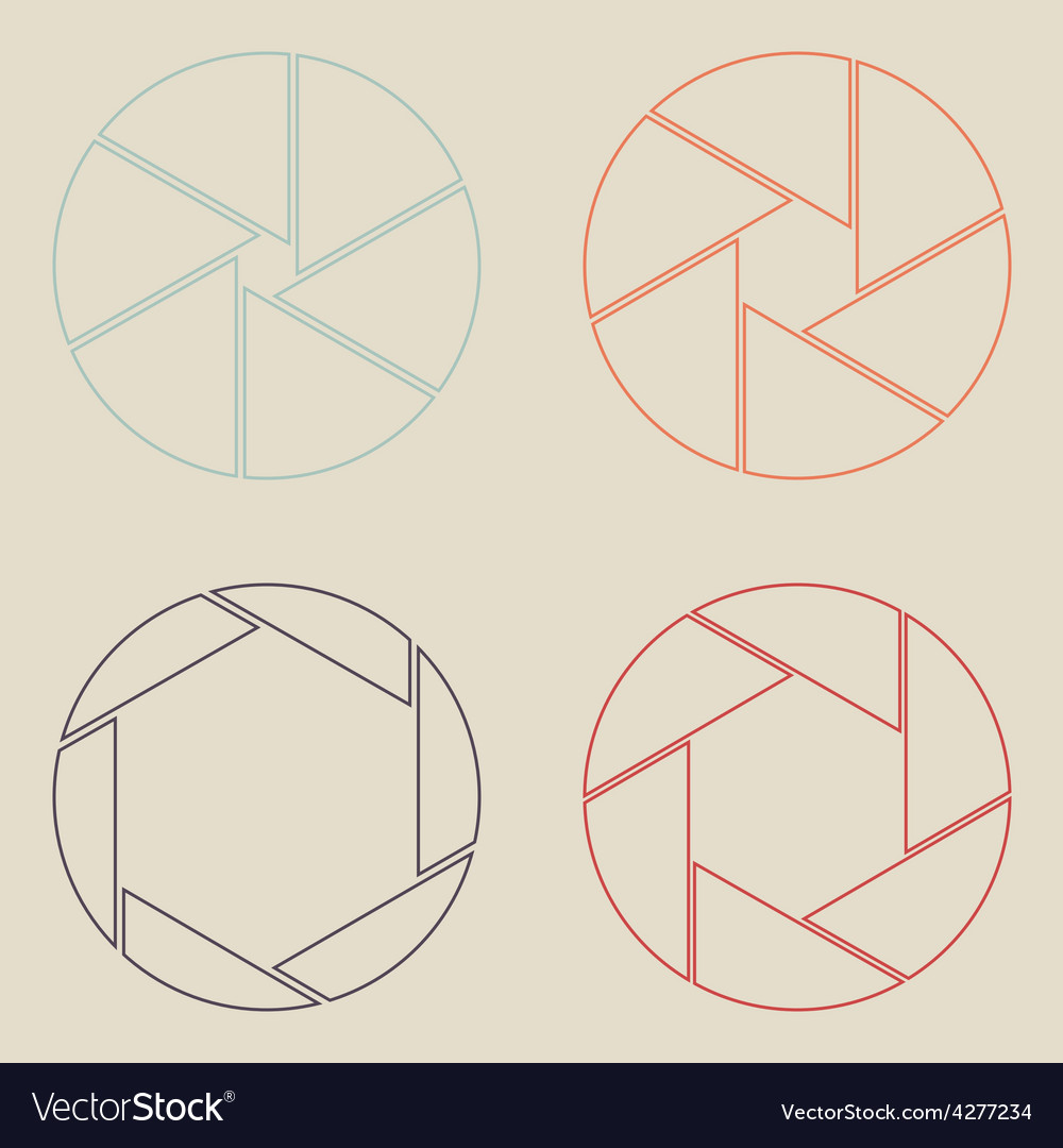 Set of shutter icon