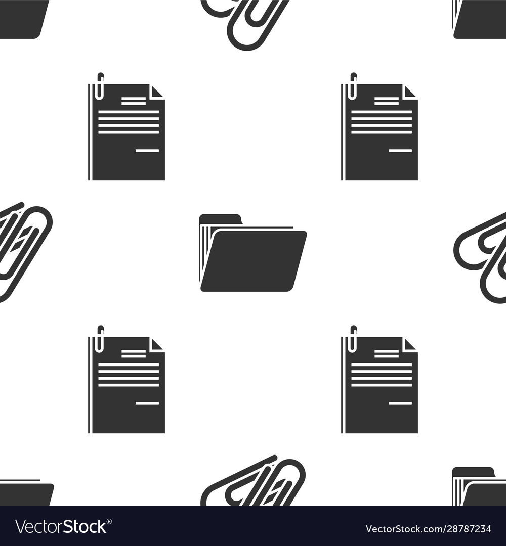 Set paper clip document folder and file vector image Set paper clip document folder and file