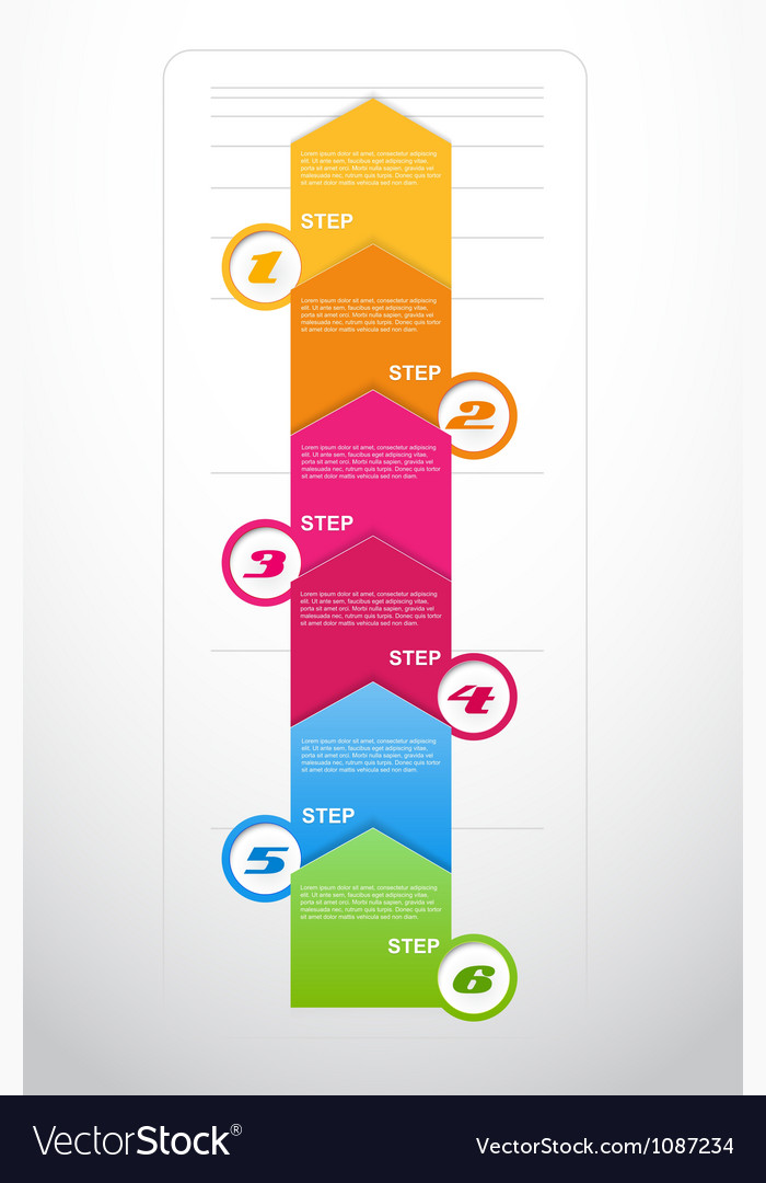 Six steps arrows for presentations