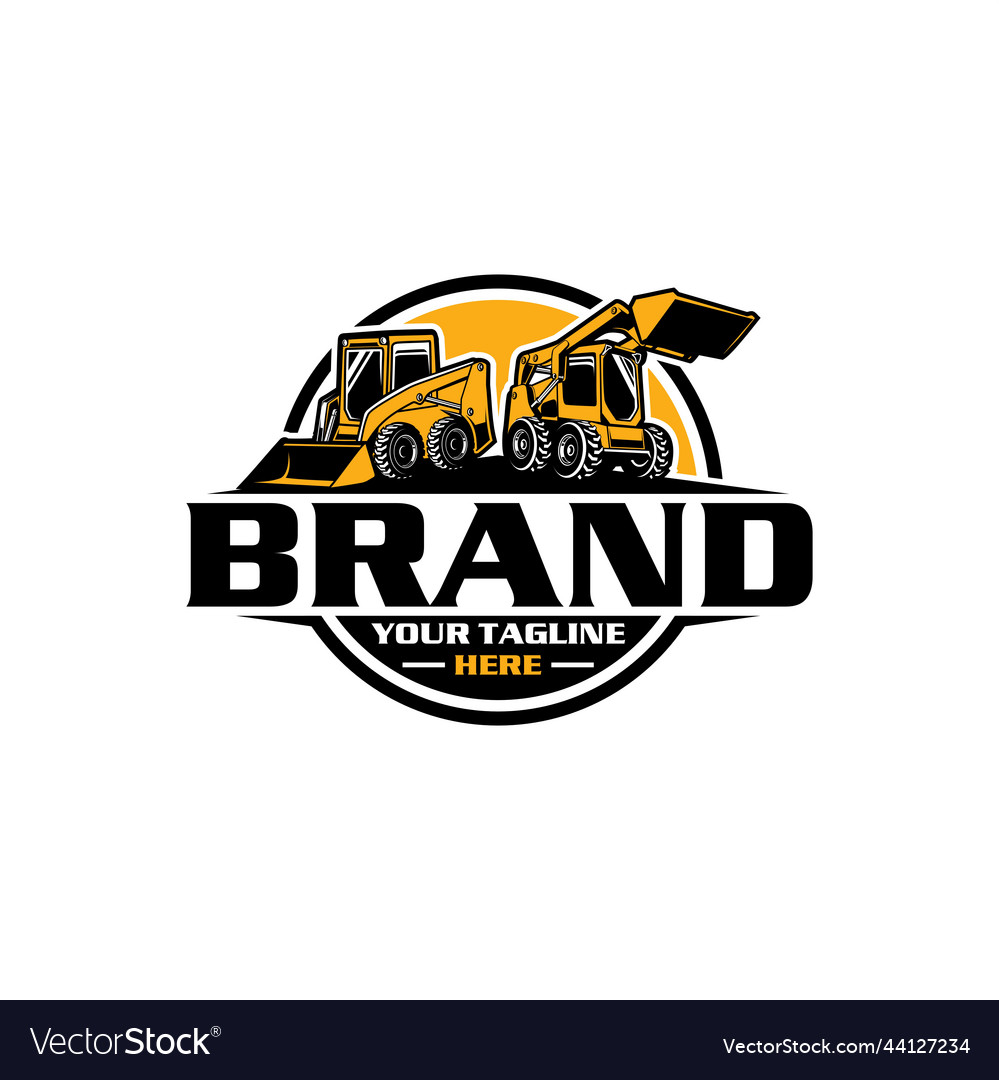 Skid steer logo excavator logo Royalty Free Vector Image