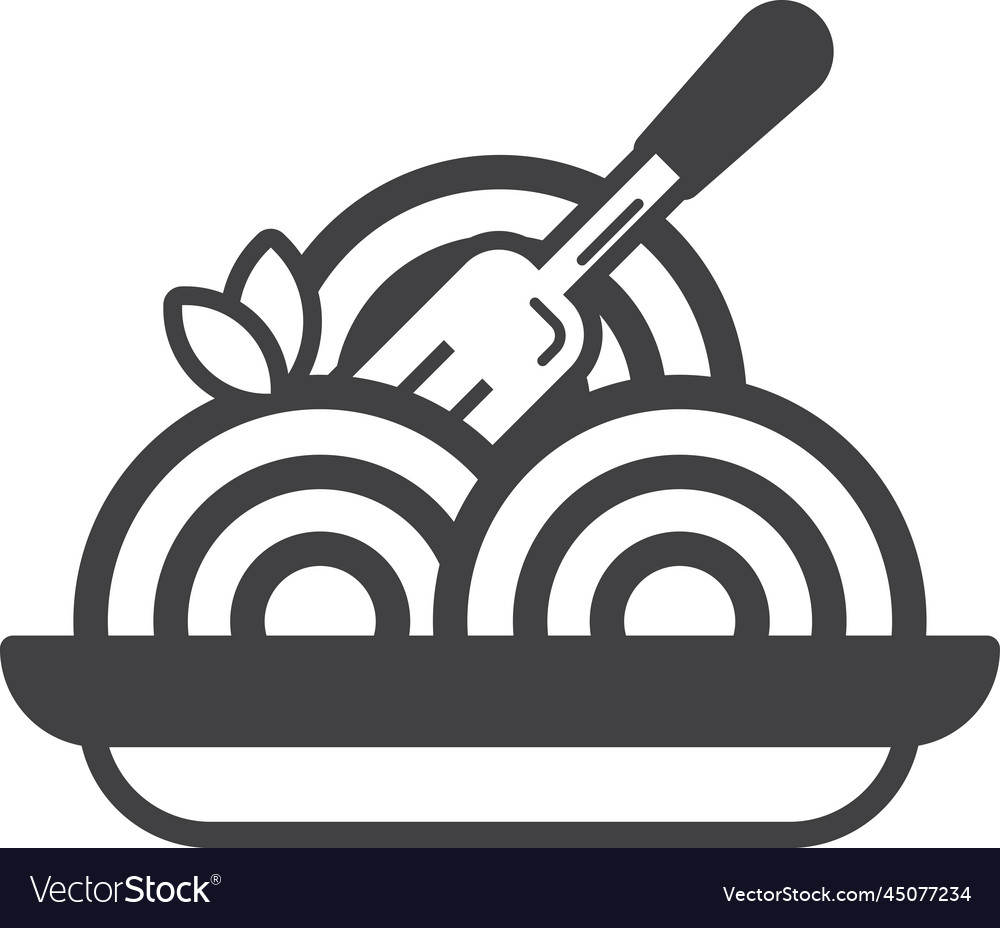 Spaghetti and fork in minimal style Vector Image Spaghetti and fork in minimal style