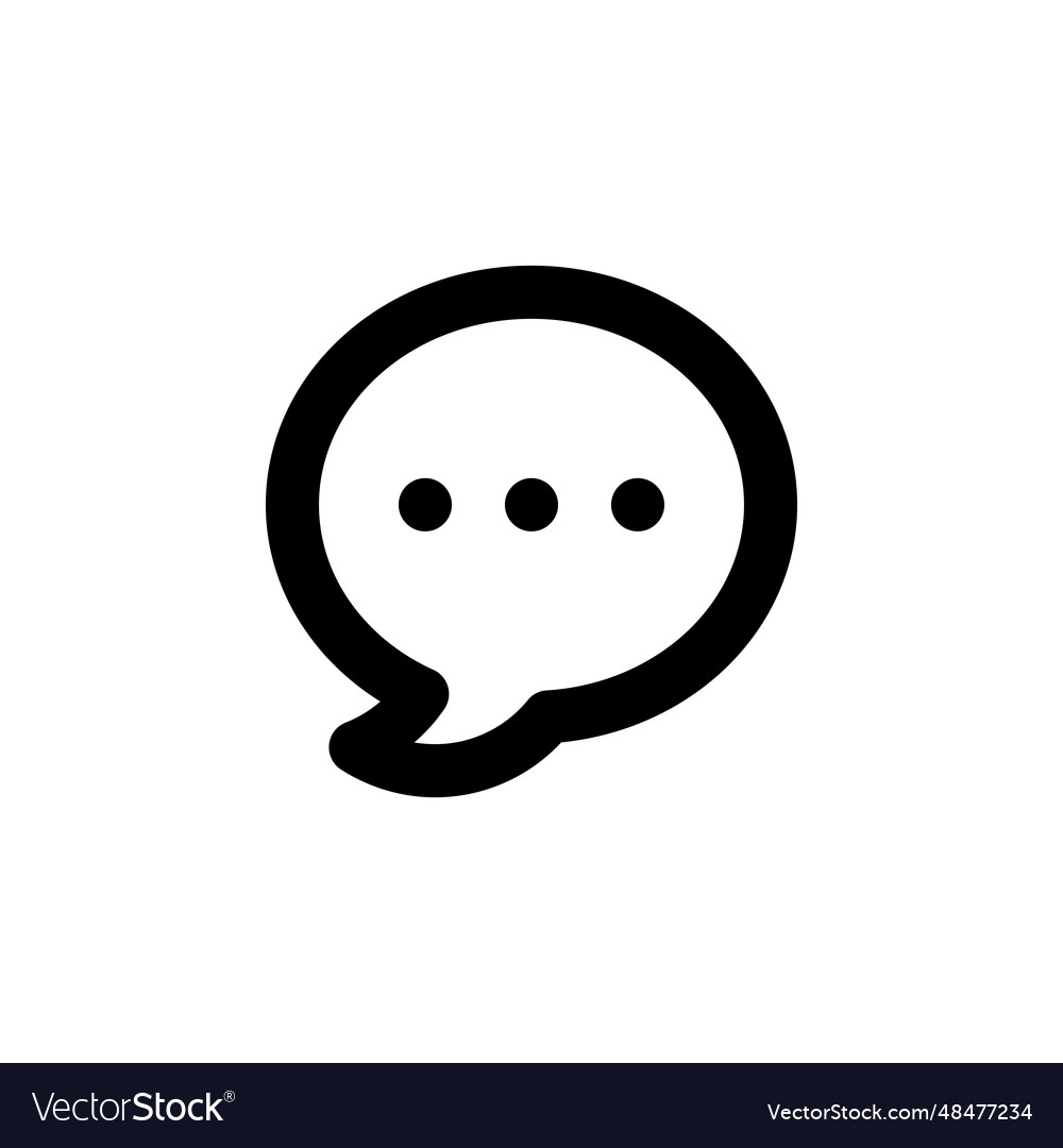 Speech bubble line web or mobile interface vector image Speech bubble line web or mobile interface