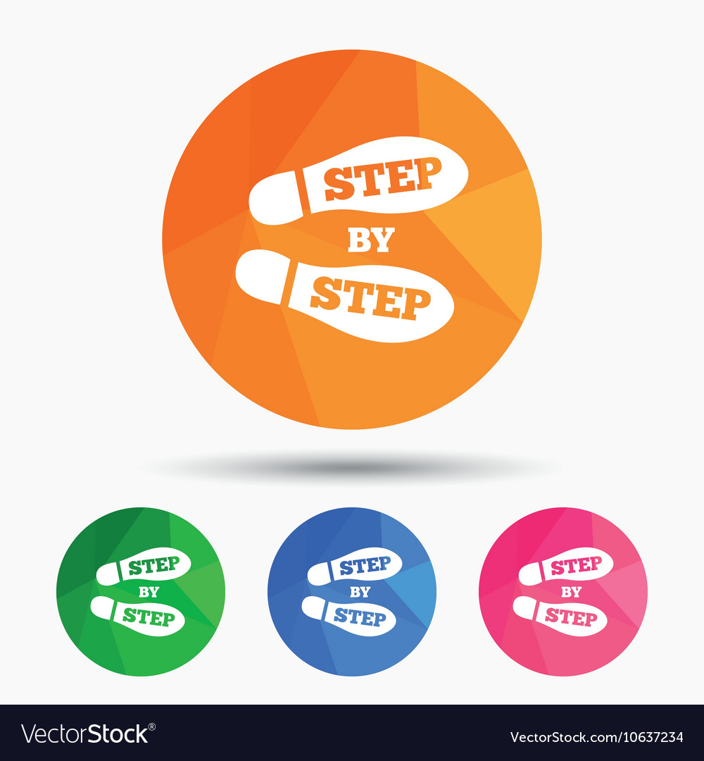 Step by sign icon footprint shoes symbol