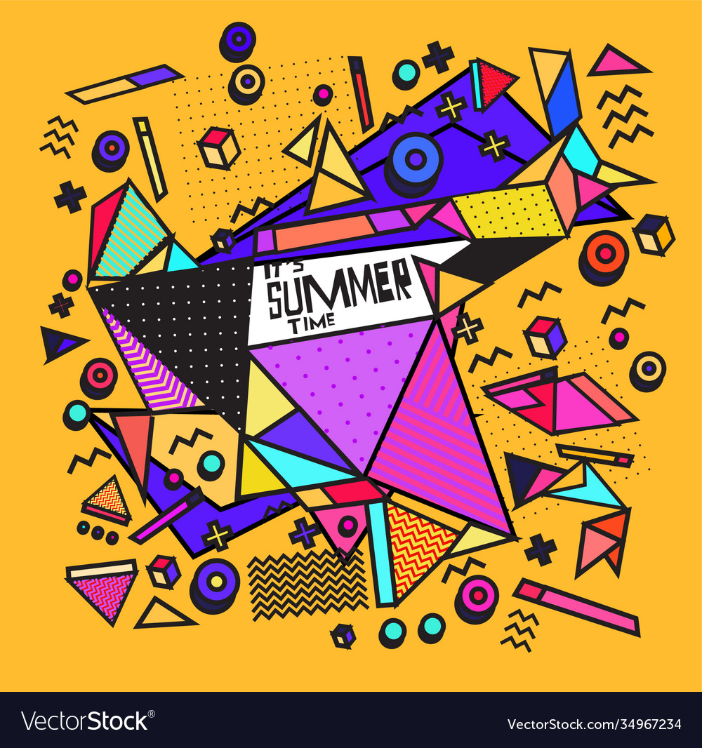 Triangle geometric forms for summer design event Vector Image Triangle geometric forms for summer design event