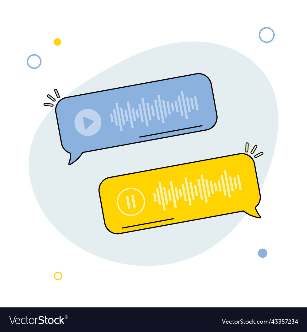 Voice messages icon with sound wave message vector image Voice messages icon with sound wave message