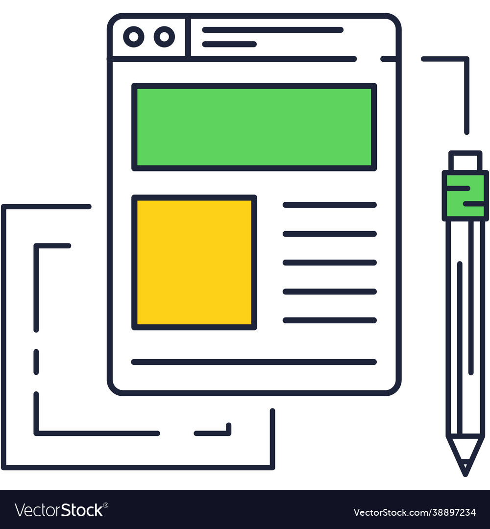 Website design creation flat line icon
