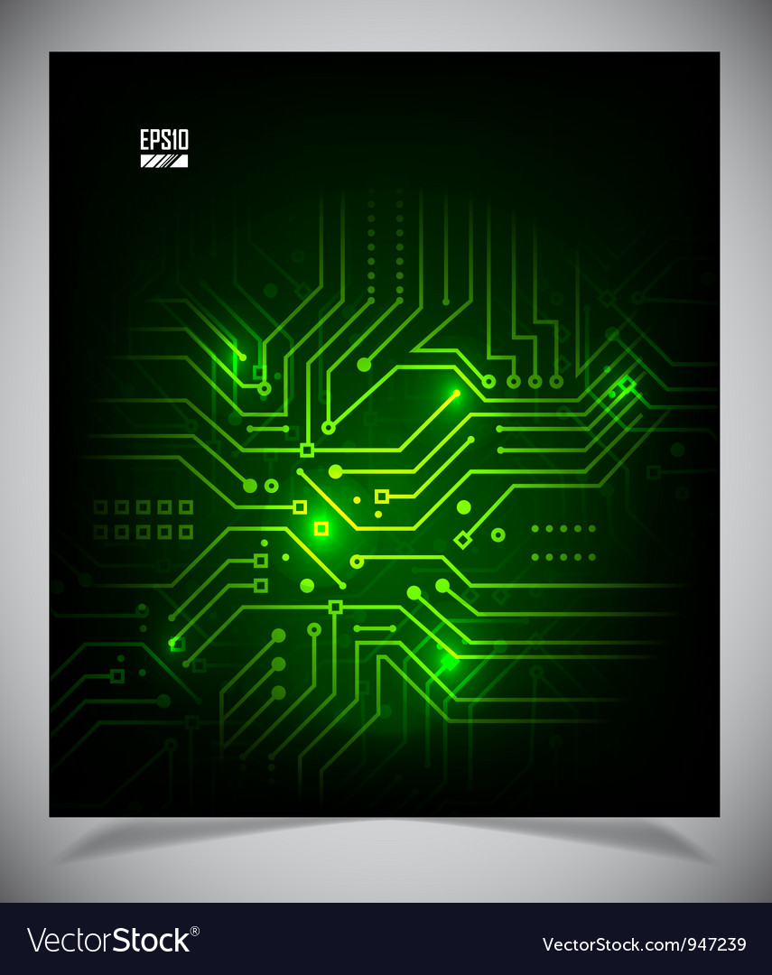 Abstract Techno Background - Circuit Lines