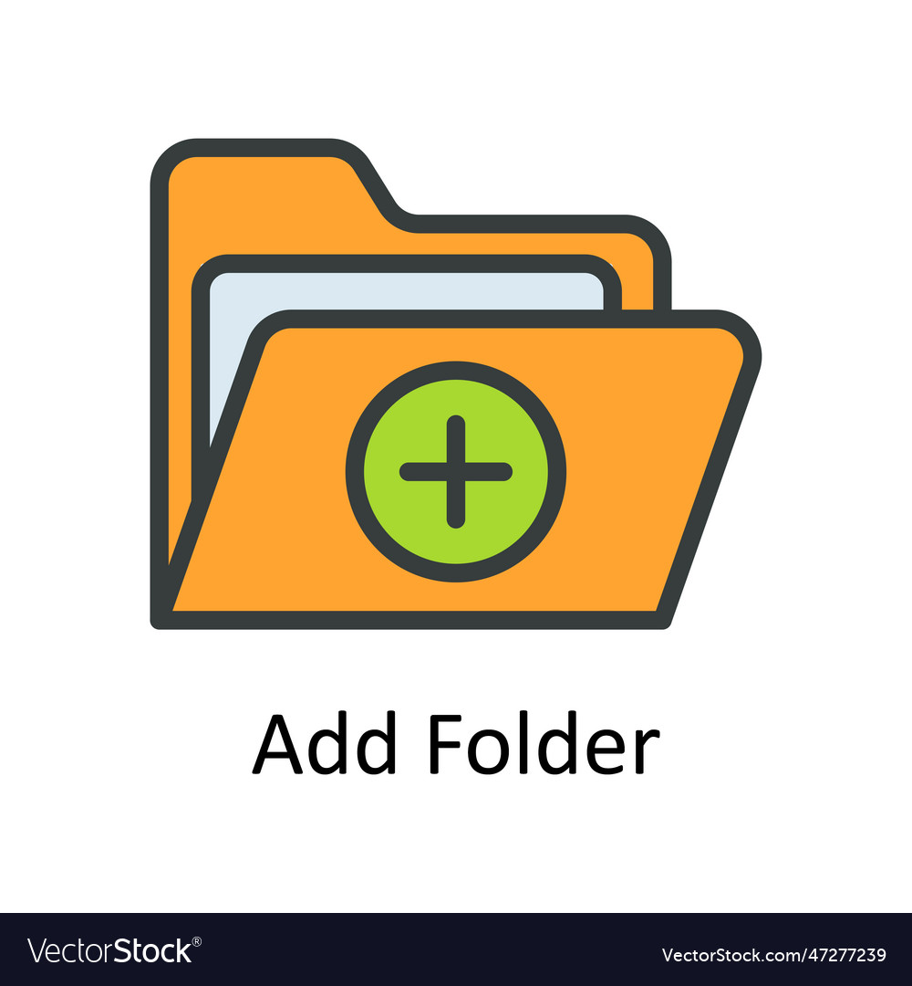 Add folder fill outline icon design