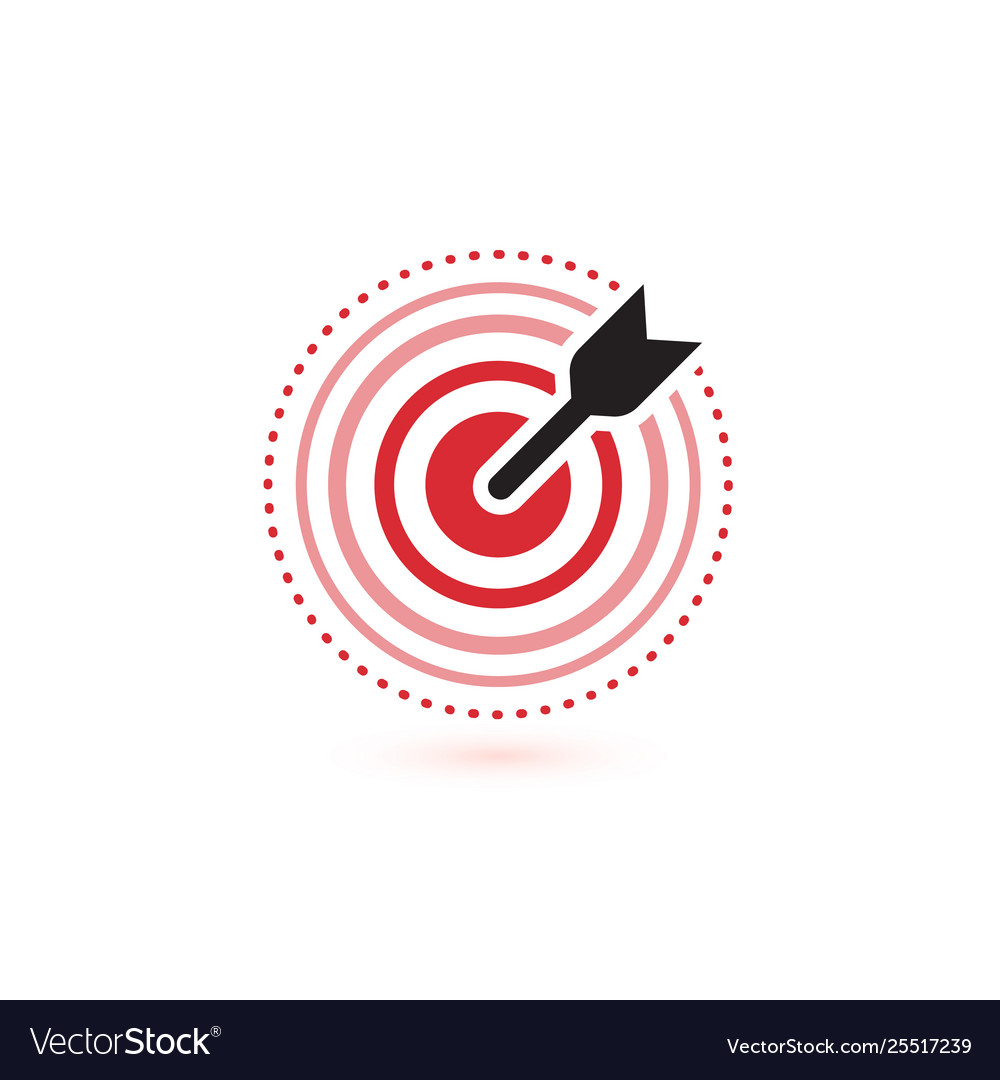 Arrow hit target icons flat winner symbol