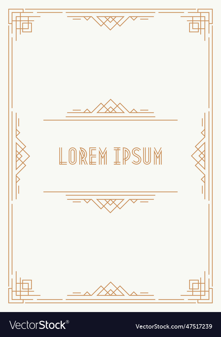 Art Deco Wedding Card Template